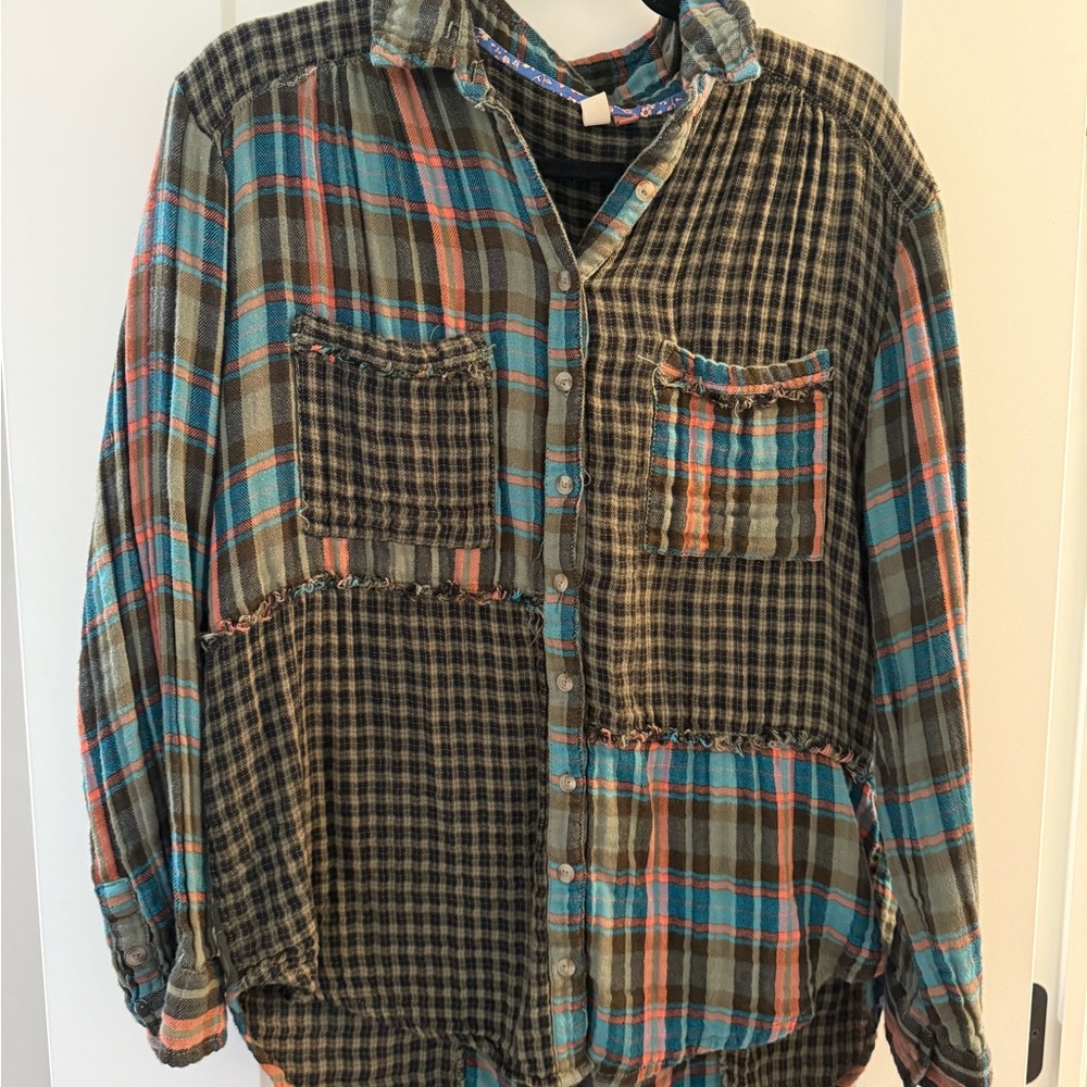 Pilcro Multicolor Plaid Button Down Shirt